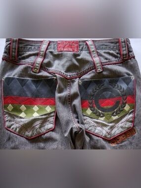 Coogi Australia Denim Jeans Embroidered Y2K Streetwear 38x34